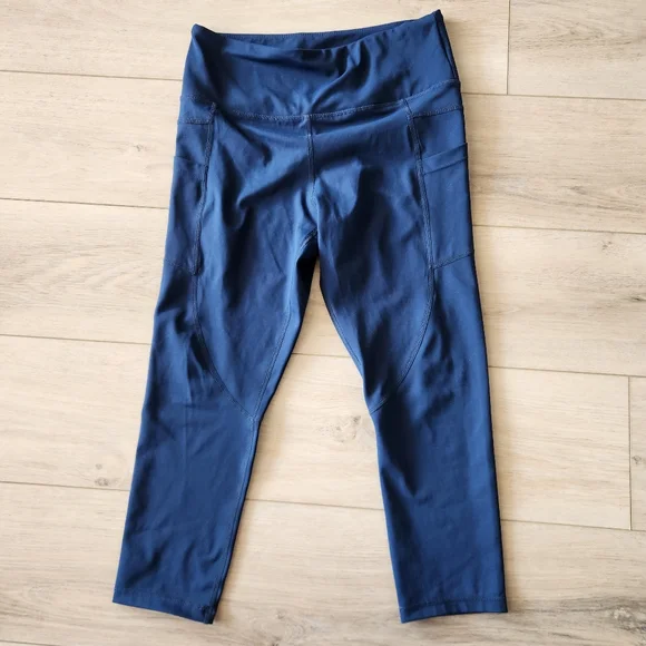 Zyia Active Legging Lot 2 Pair Womens Size 8-10 Blue Tan Tie Dye - Picture 5 of 8